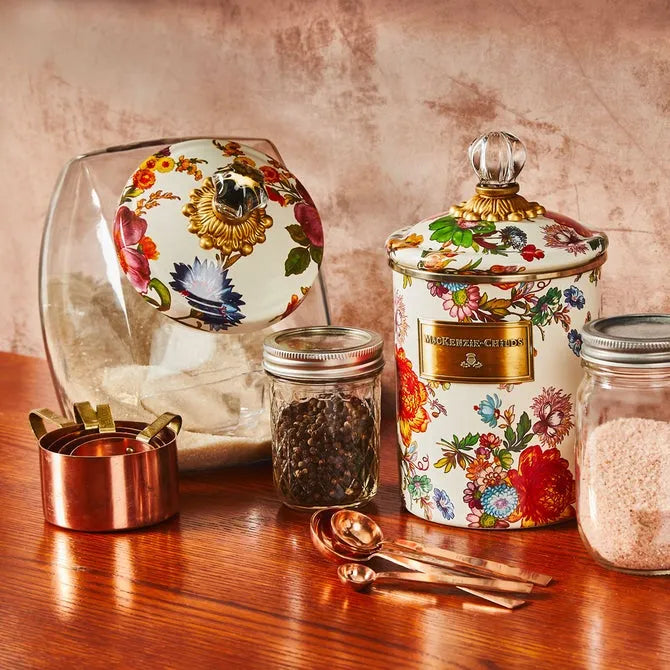 White Flower Market Medium Canister
