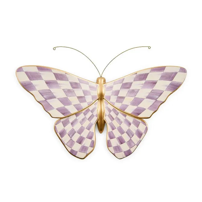 Violet Check Butterfly Wall Decor