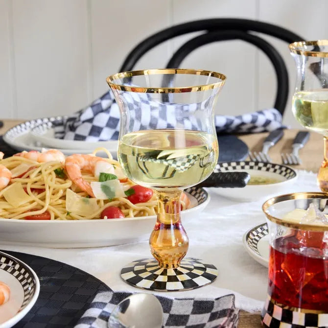 Courtly Check Wine Glass