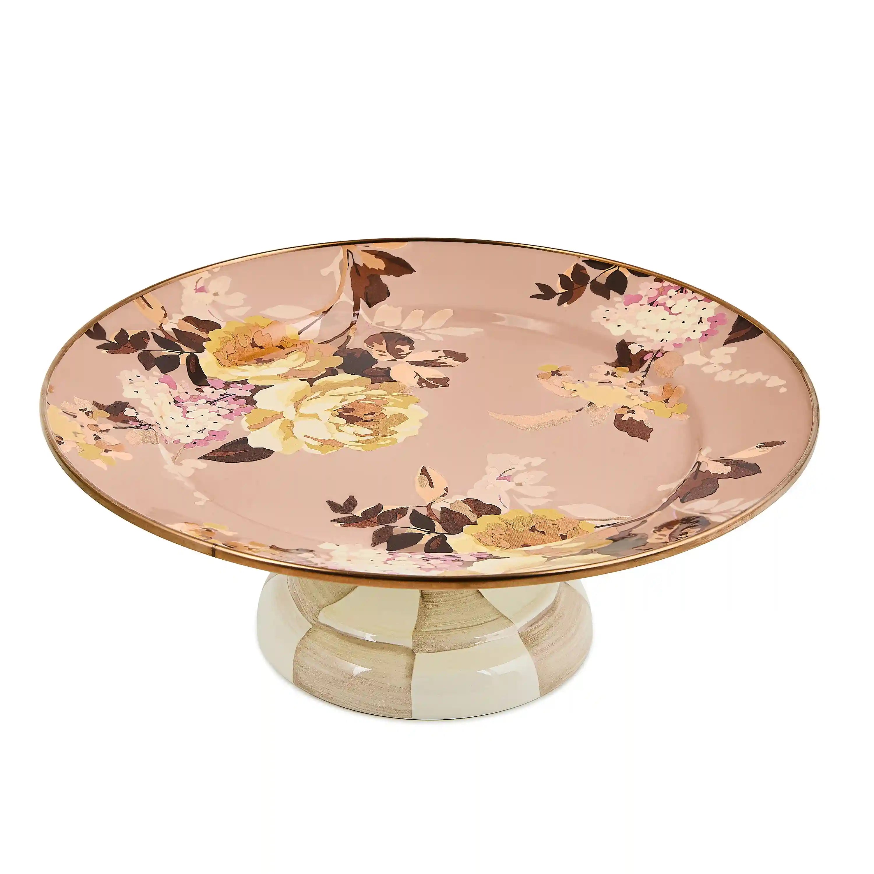 White Flower Market Small Pedestal Platter