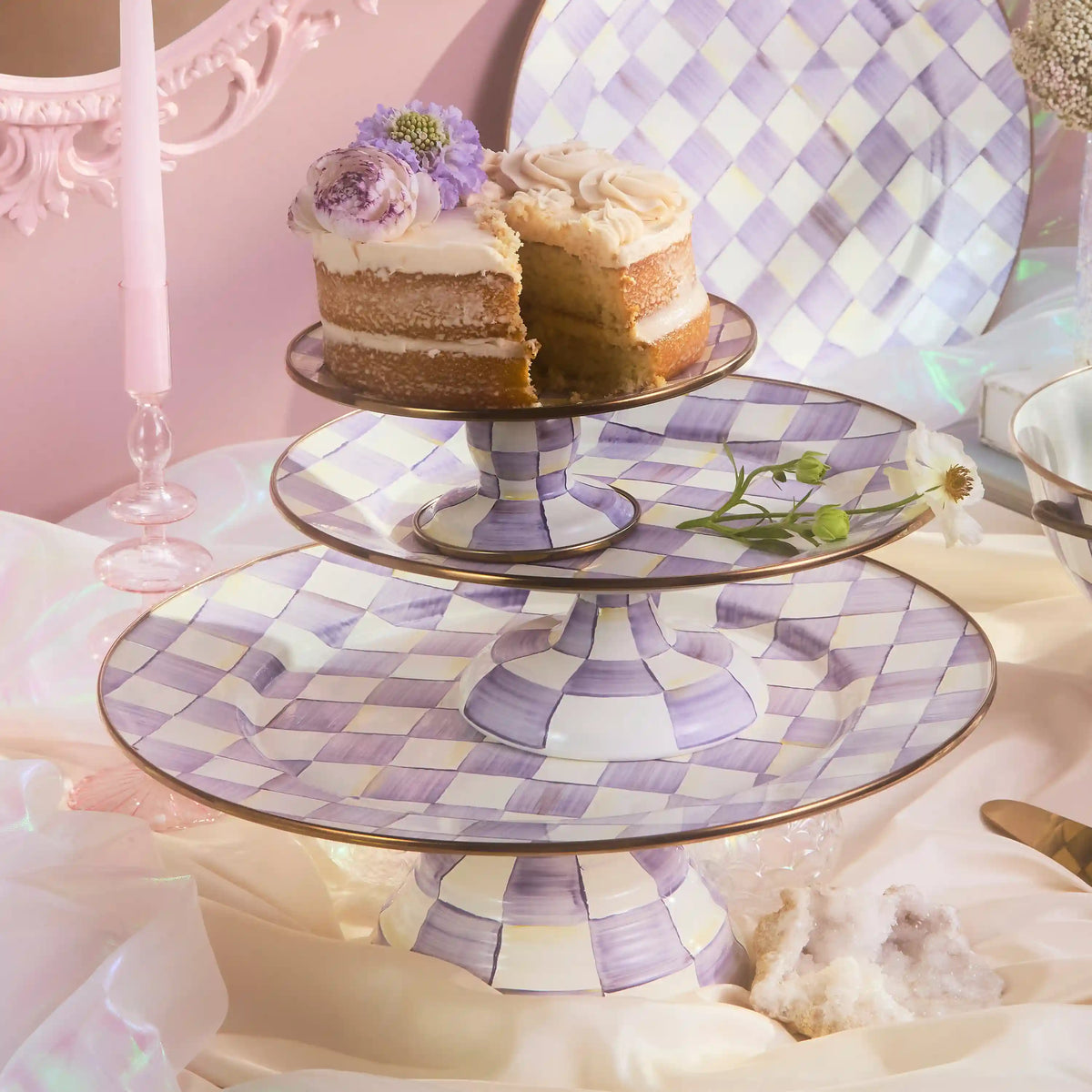 Courtly Check Large Pedestal Platter