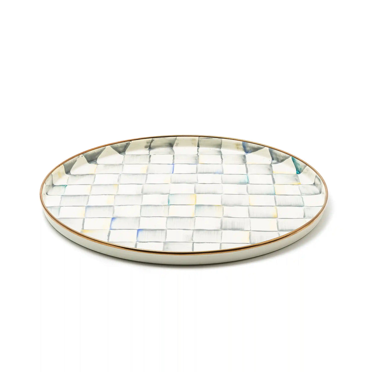 Emerald Check Round Tray