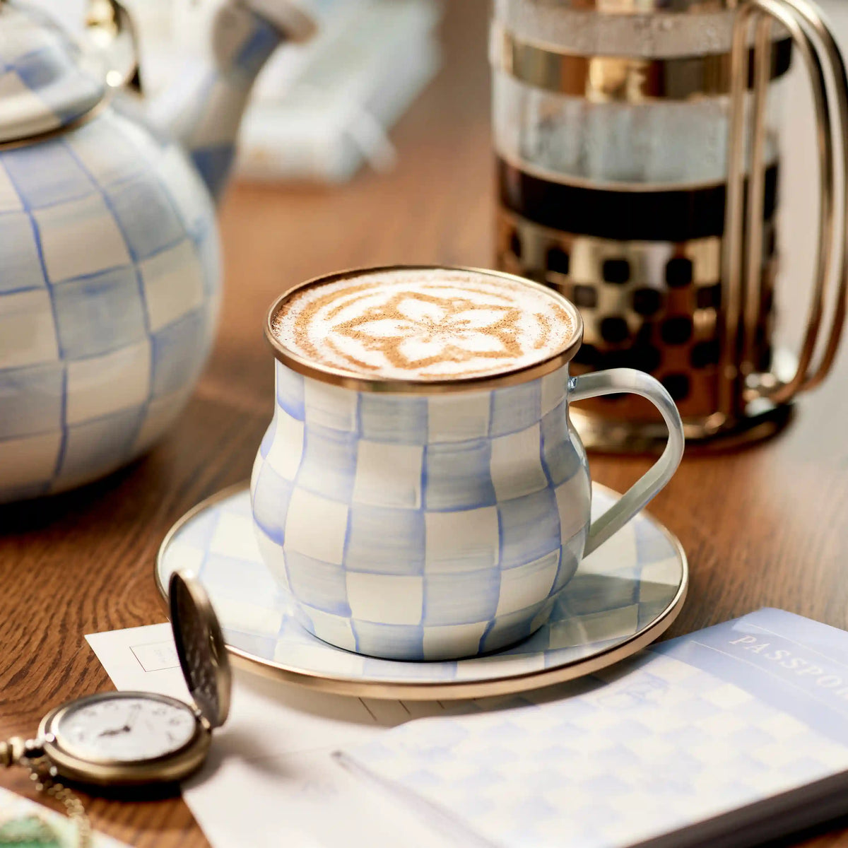 Violet Check Mug
