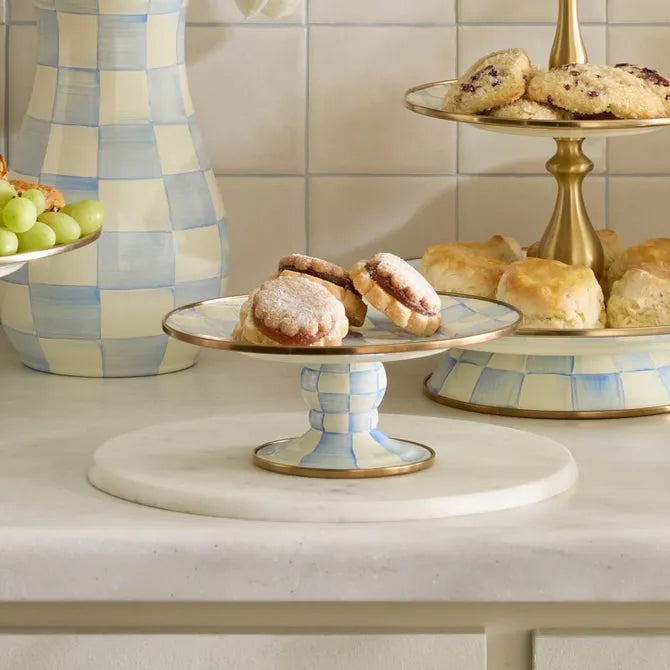 Sky Check Mini Pedestal Platter