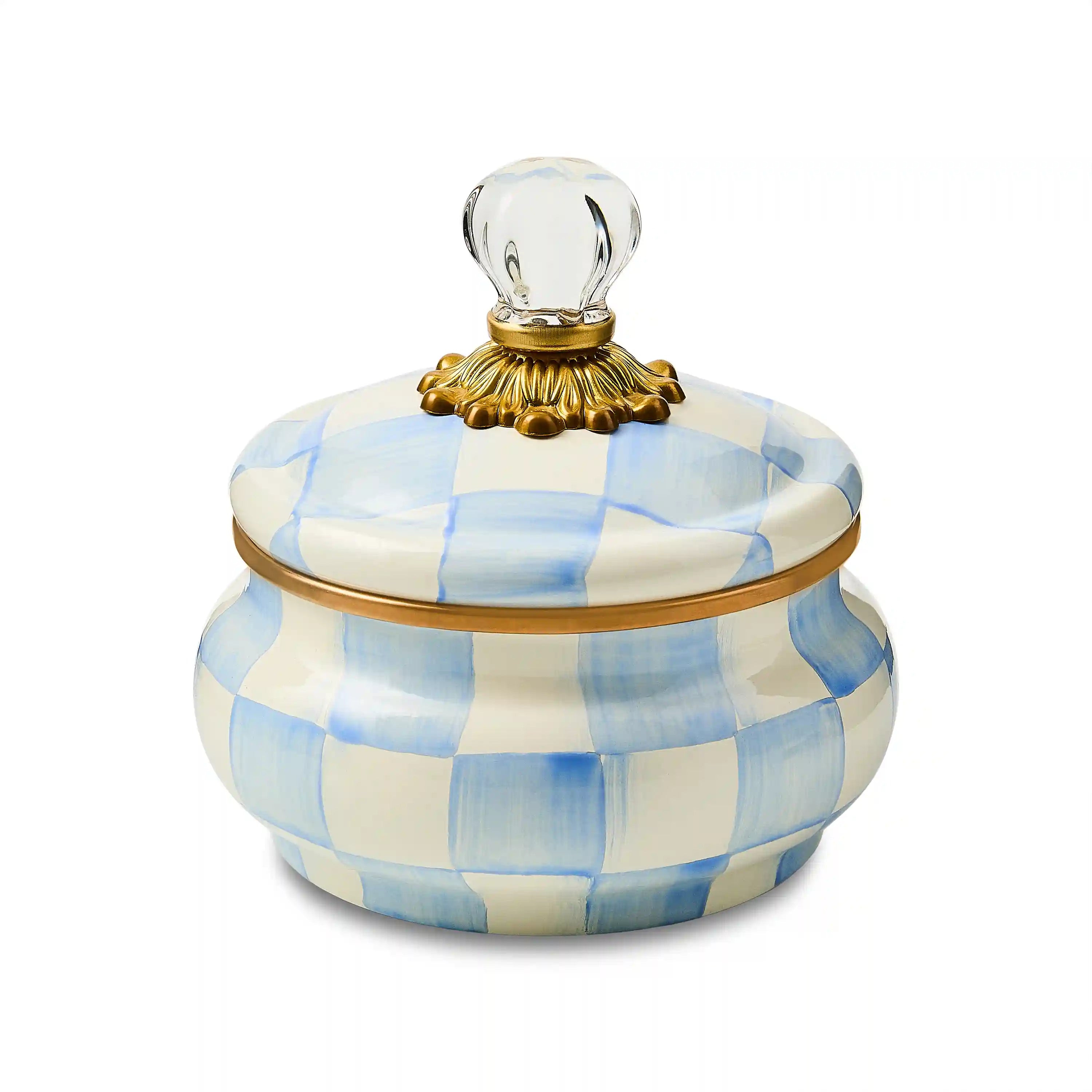 Violet Check Squashed Pot