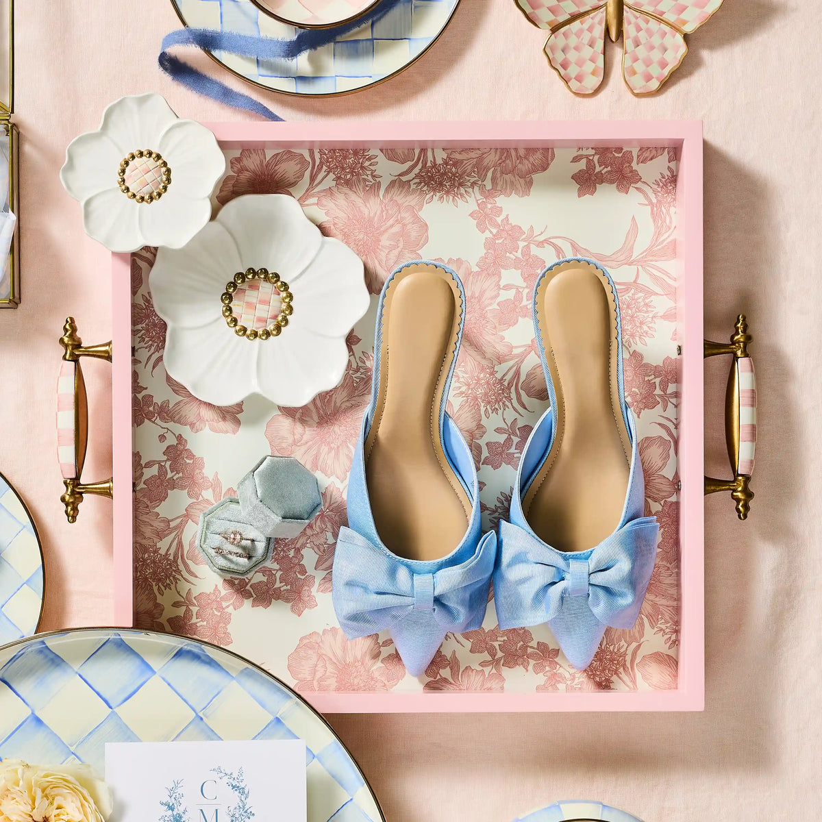 Rosy English Garden Serving Tray