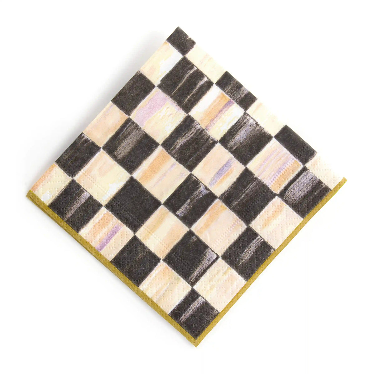 Sterling Check Cocktail Paper Napkins