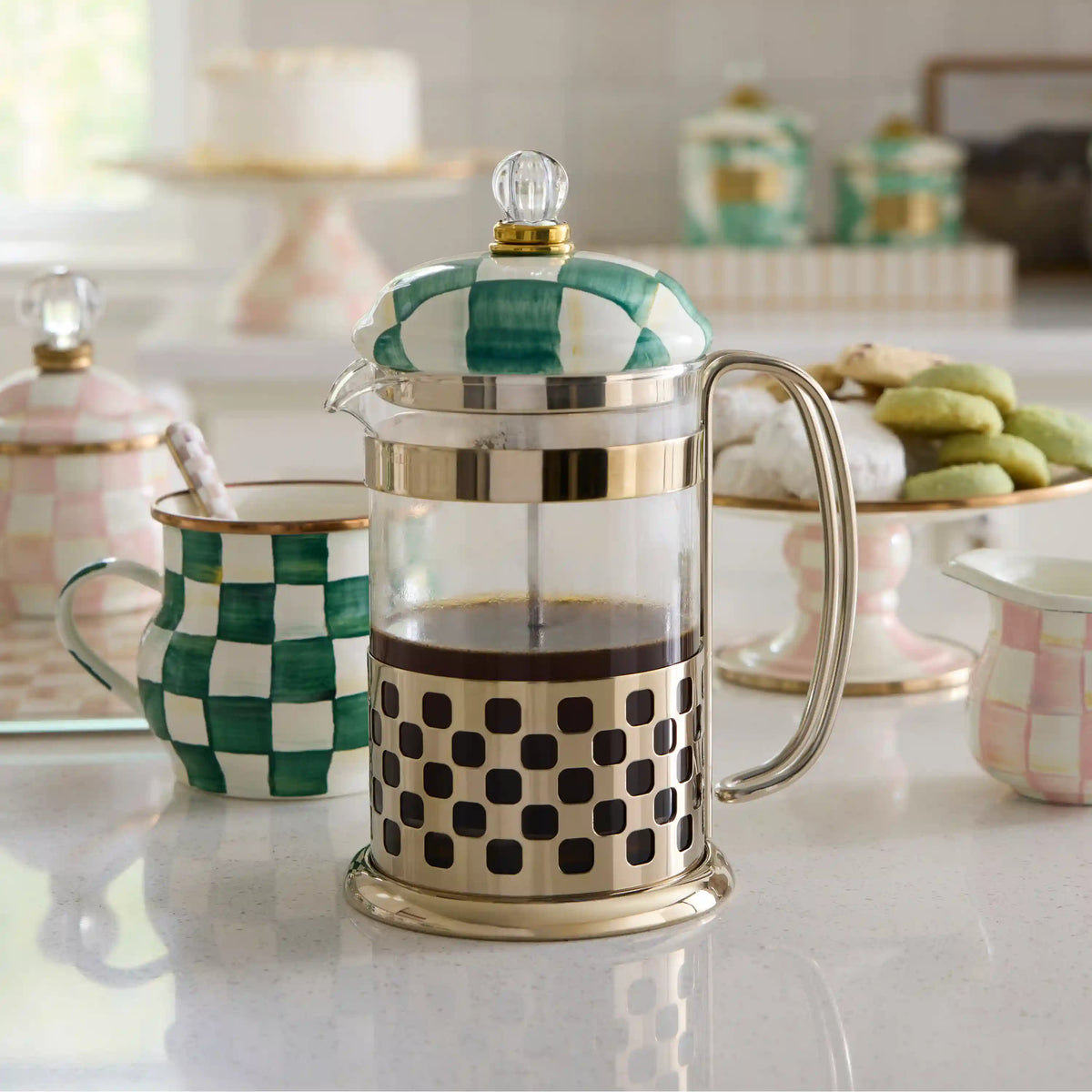 Violet Check French Press