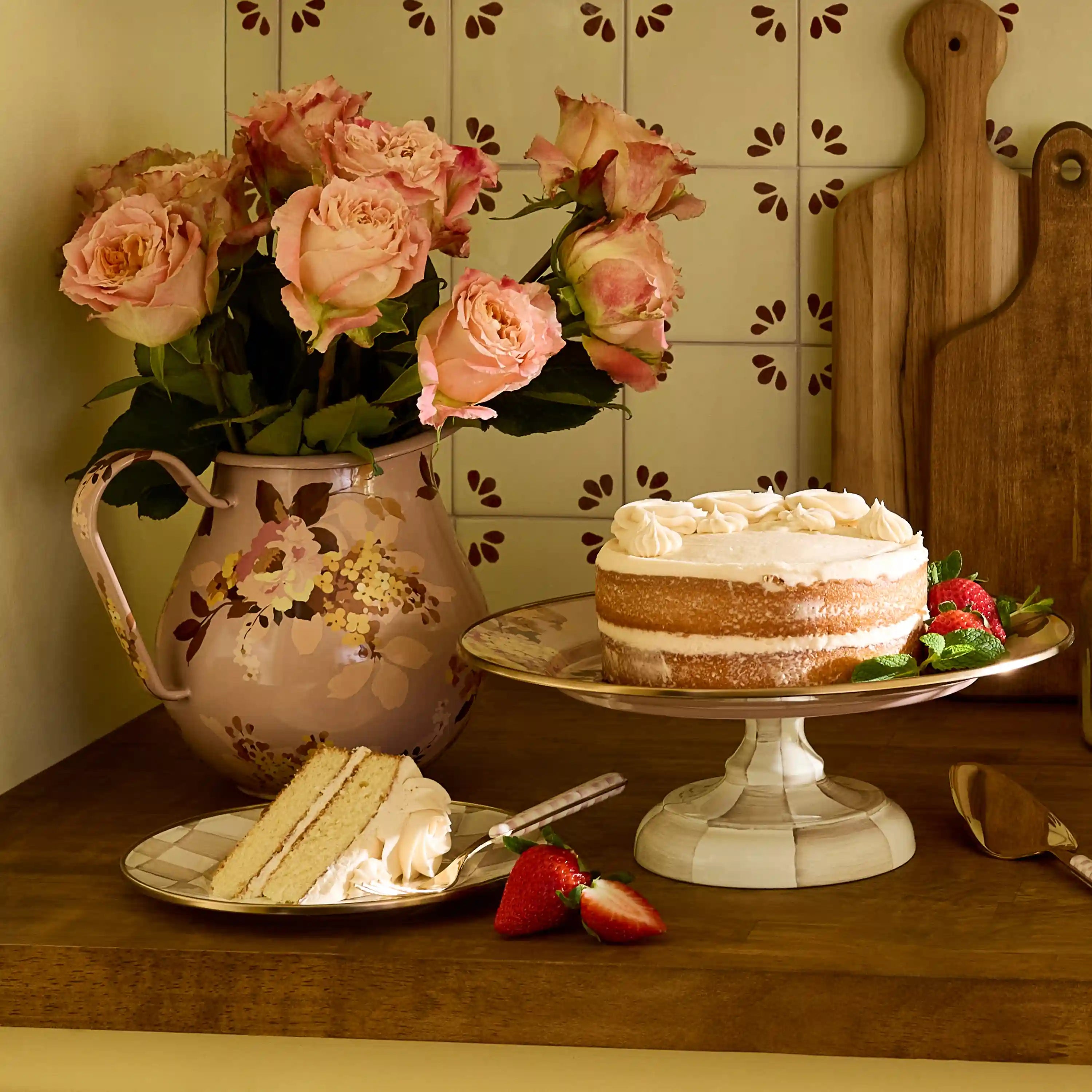 White Flower Market Pitcher