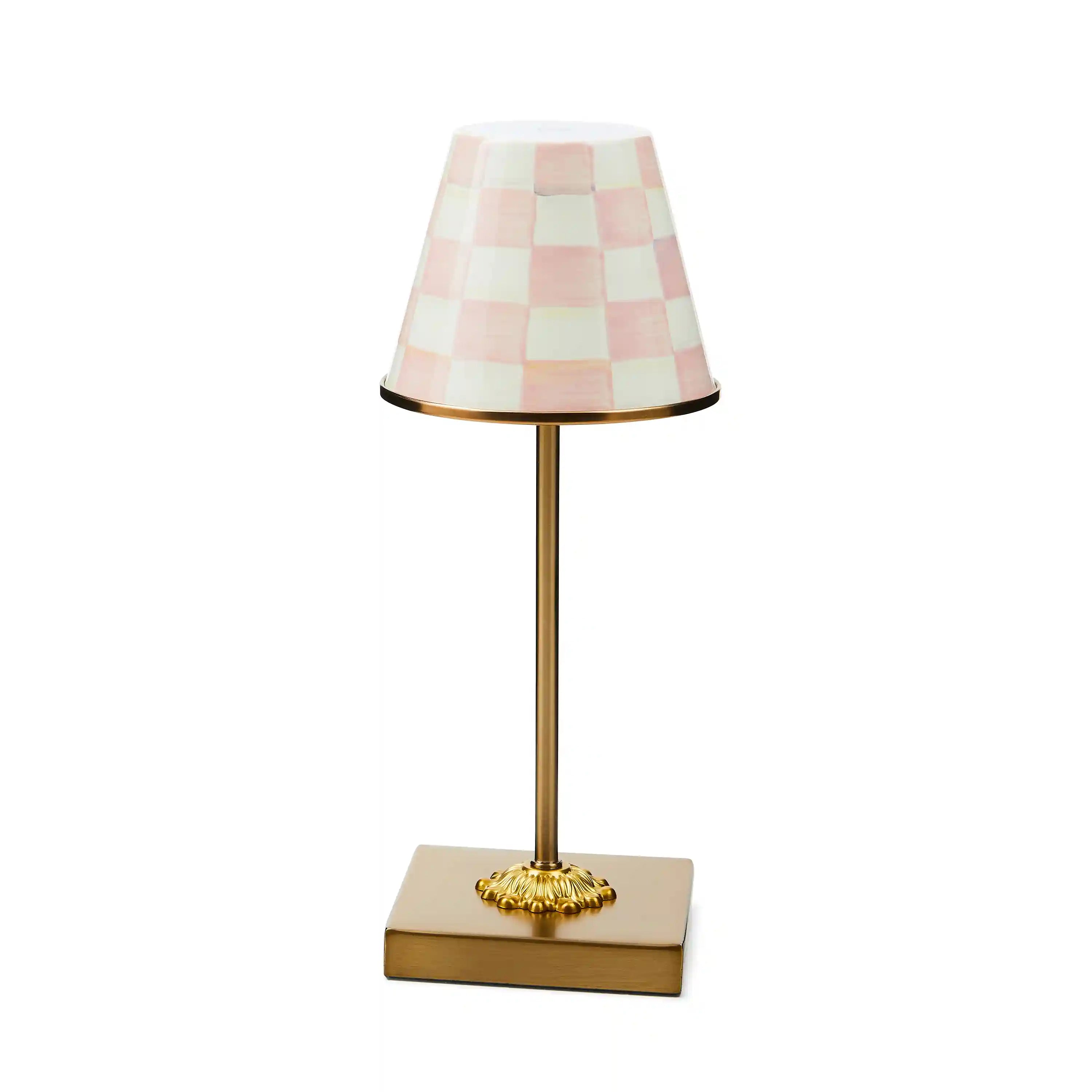 Mocha Check LED Rechargeable Cafe Table Lamp