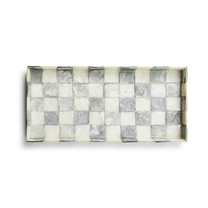 Sterling Check Capiz Vanity Tray