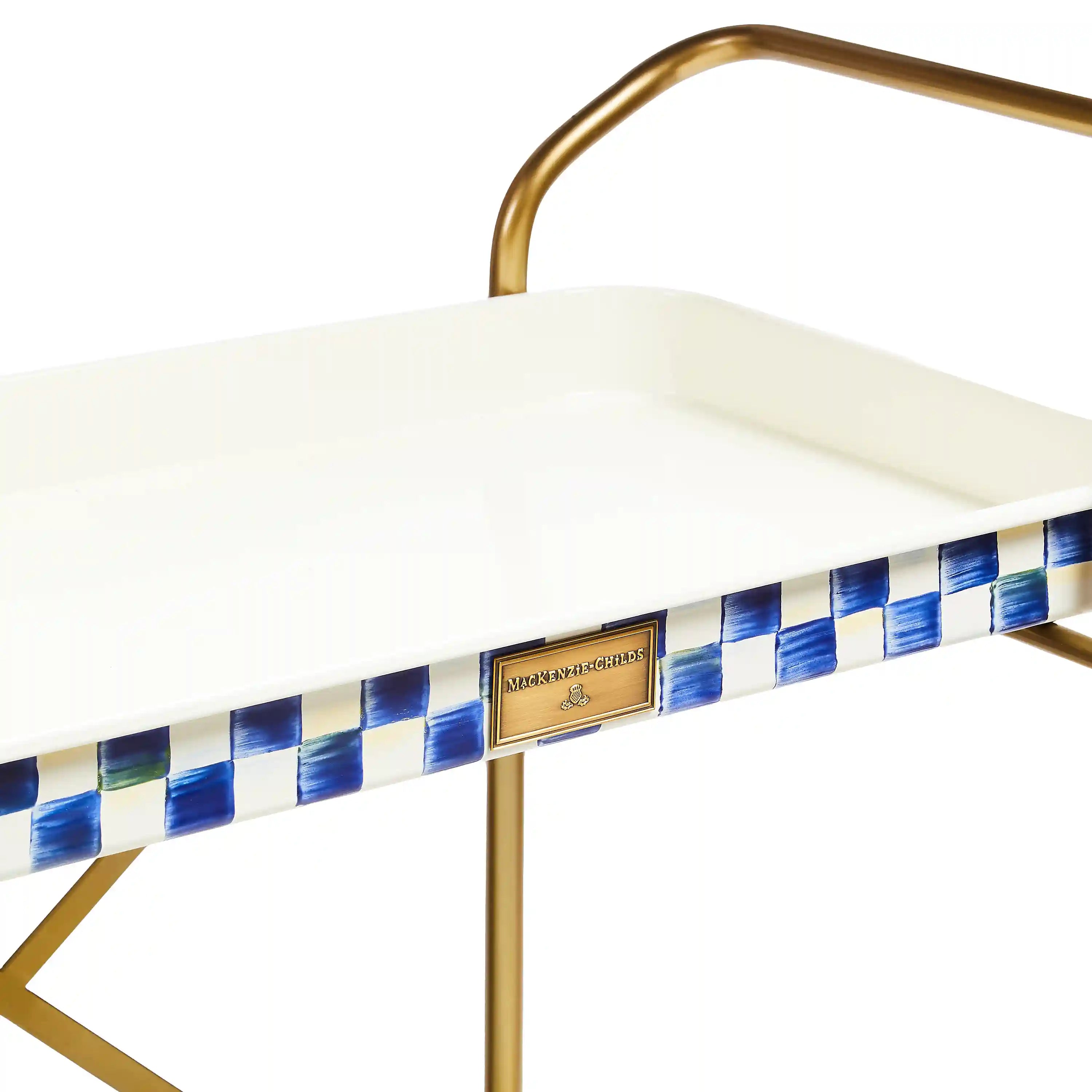 Violet Check 2-Tier Kitchen Cart