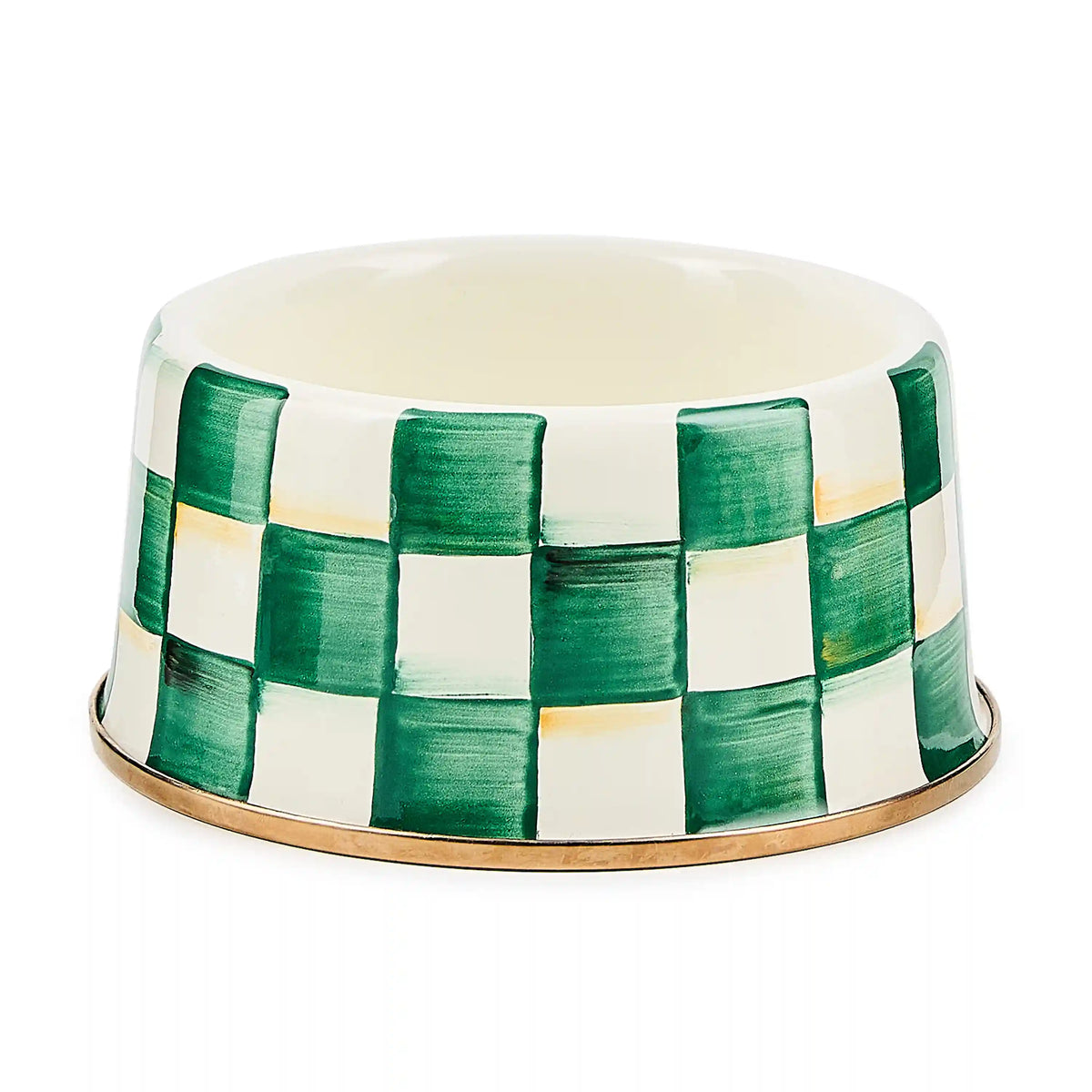 Emerald Check Small Pet Dish