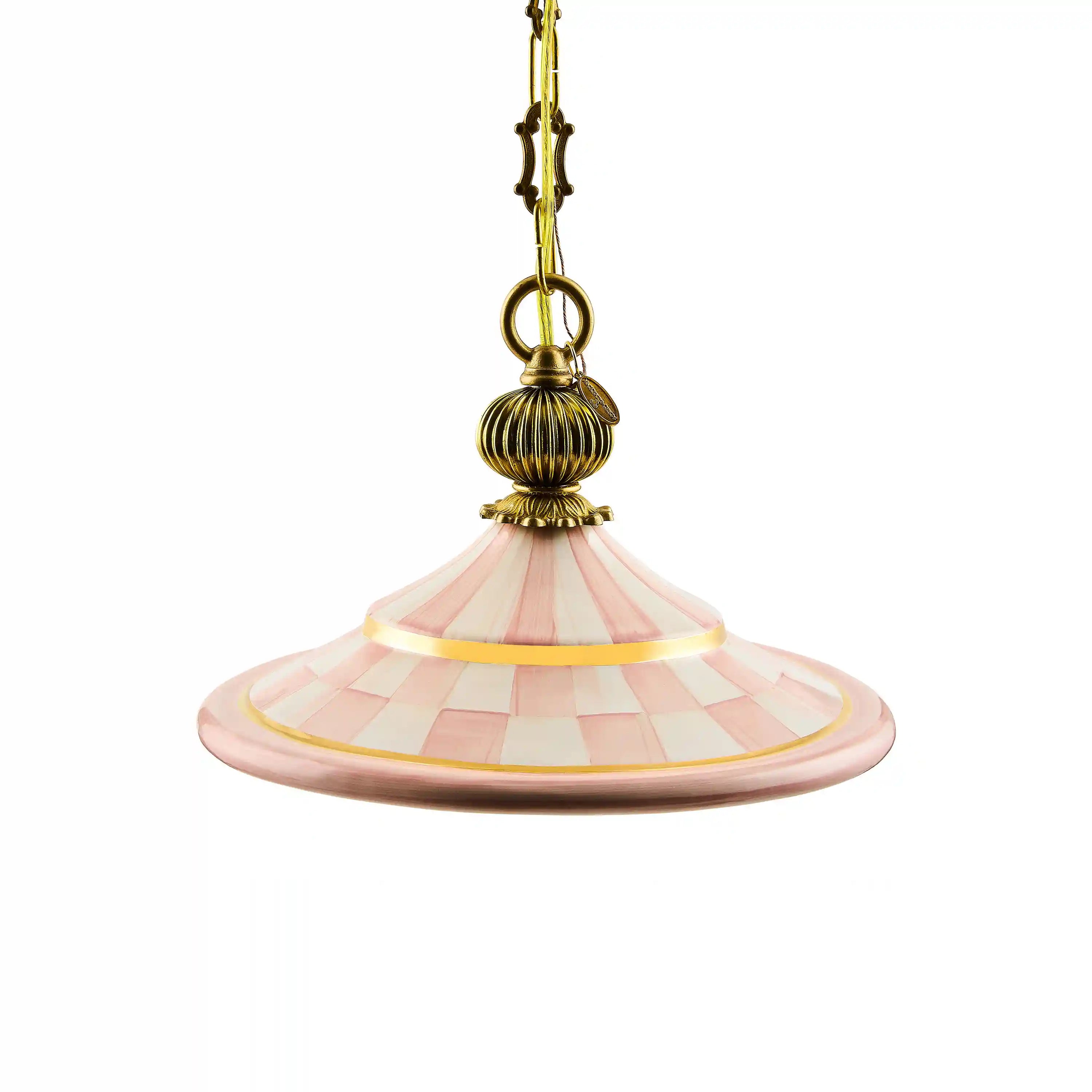 Sterling Check Flared Ceramic Pendant Lamp