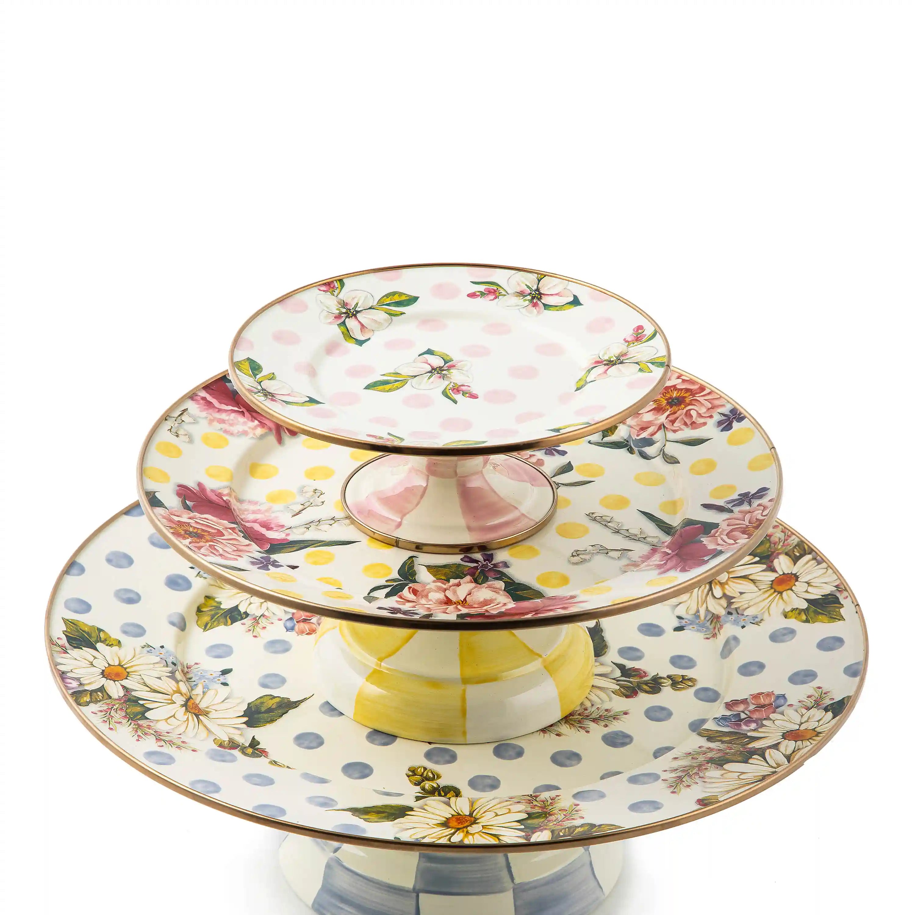 Wild Rose Slate Large Pedestal Platter