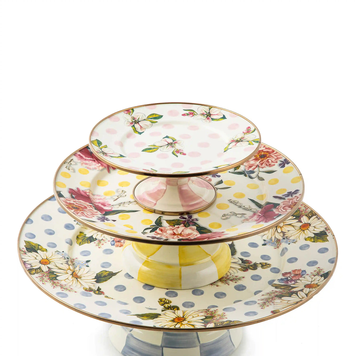 Wildflowers Pink Mini Pedestal Platter