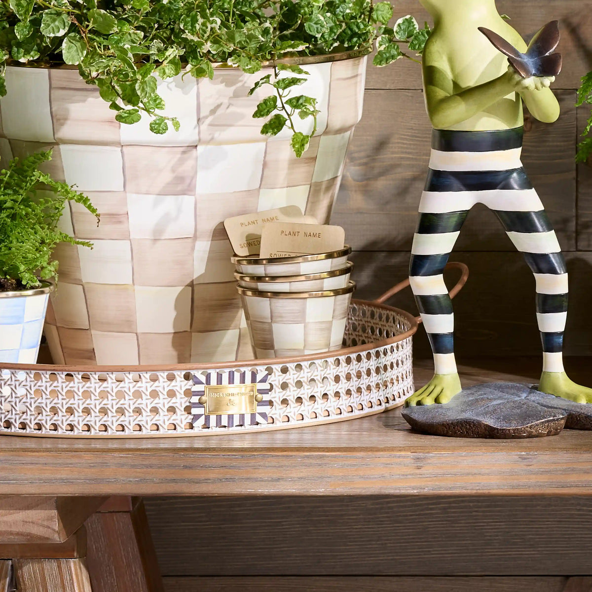 Rosy Check Herb Pots, Set of 3