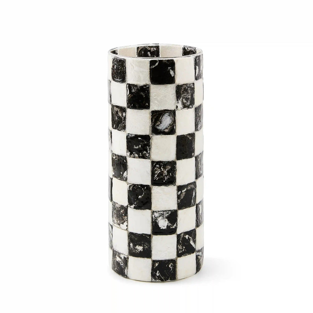Sterling Check Capiz Small Vase