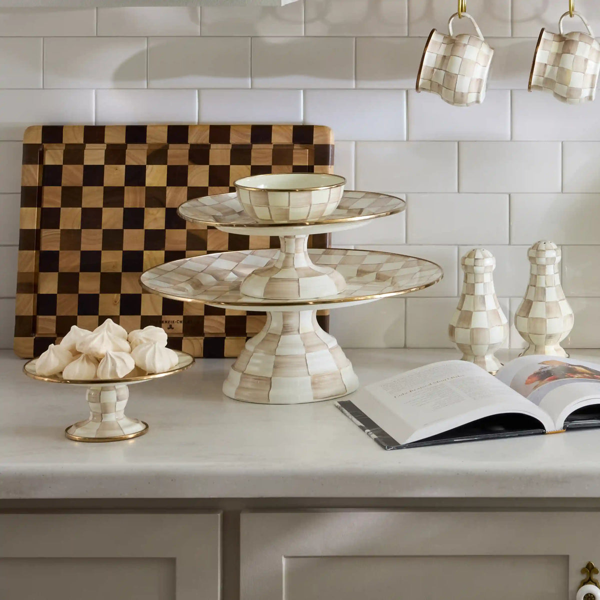 Sky Check Large Pedestal Platter
