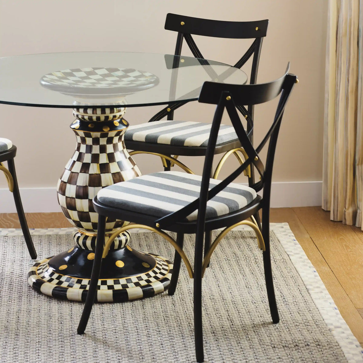 Courtly Check Ceramic Pedestal Table Base