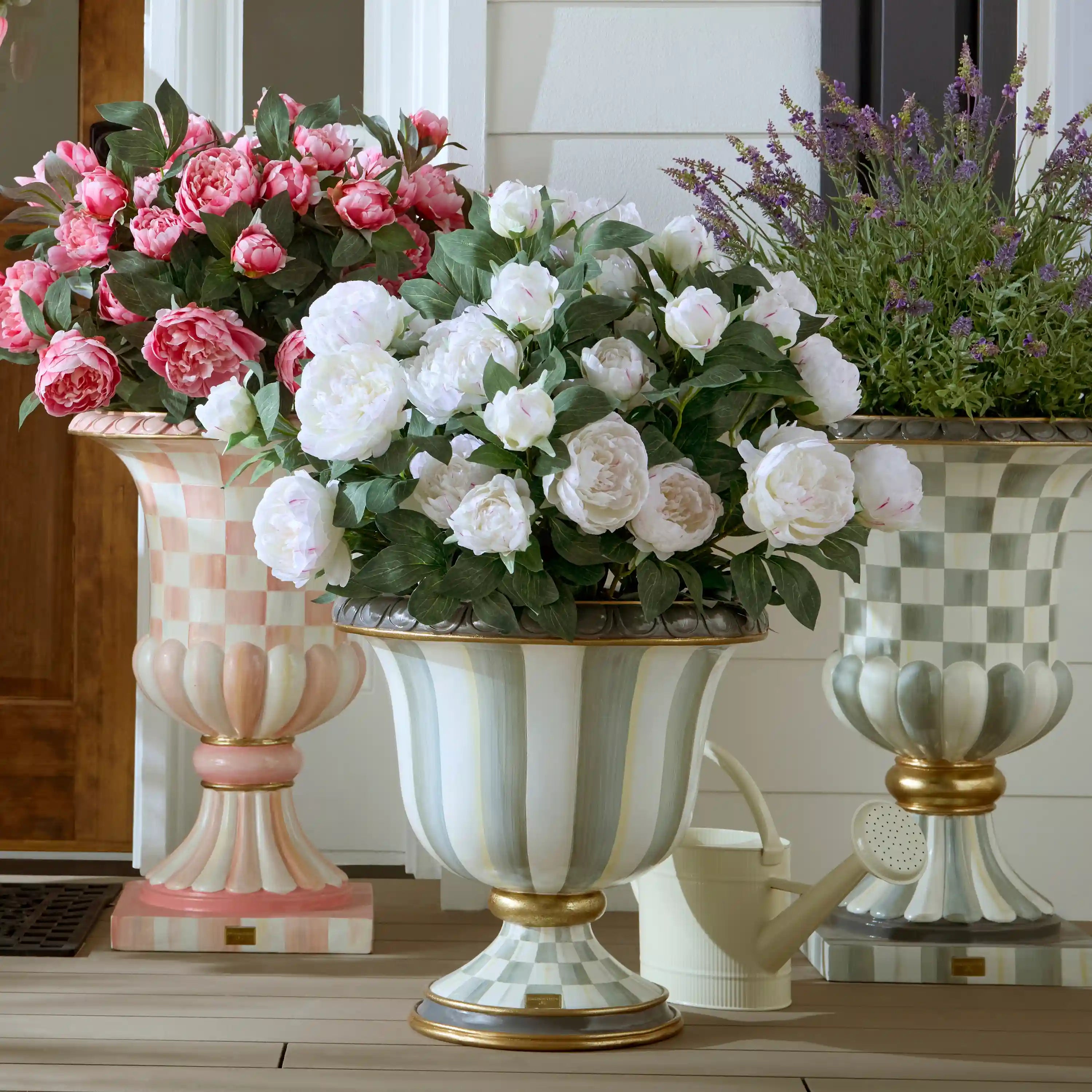 Royal Check Pedestal Urn