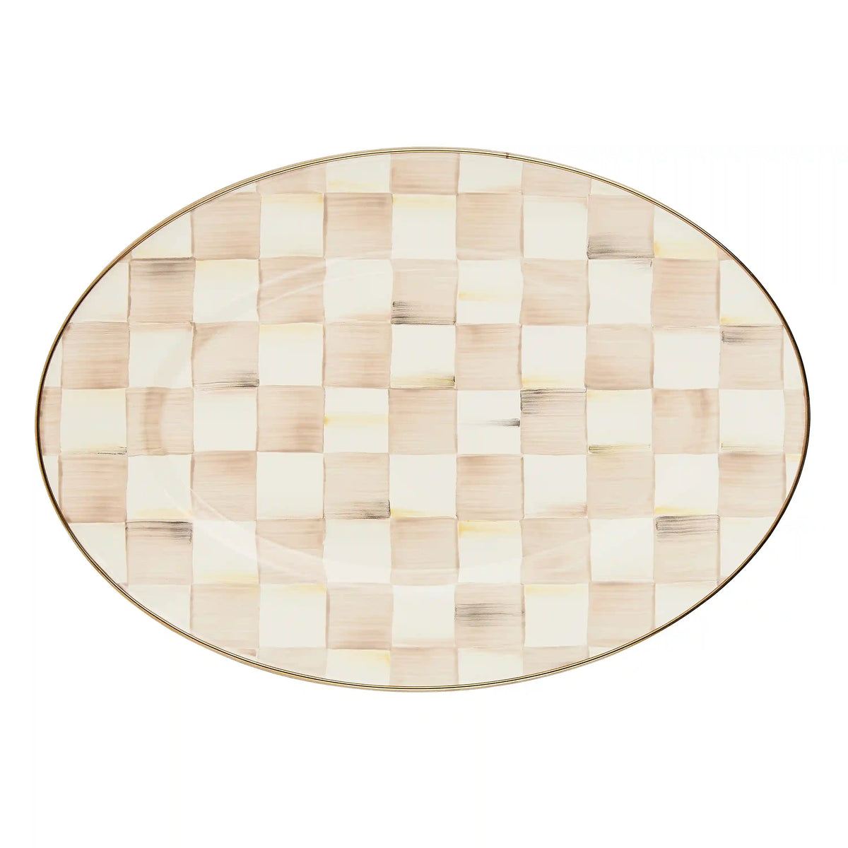 Emerald Check Large Oval Platter