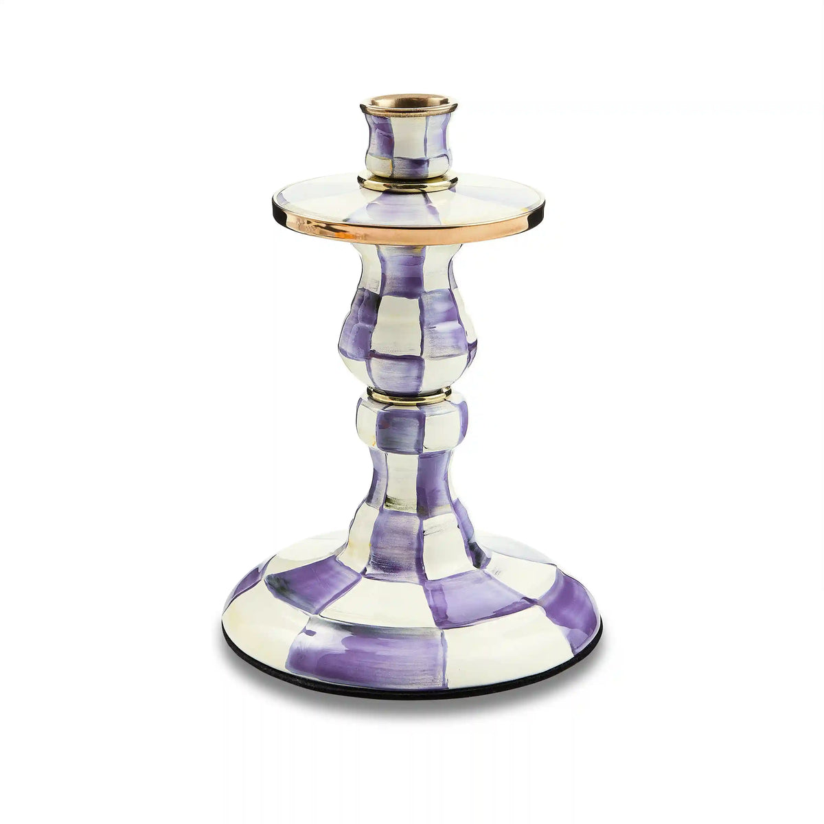 Violet Check Large Candlestick