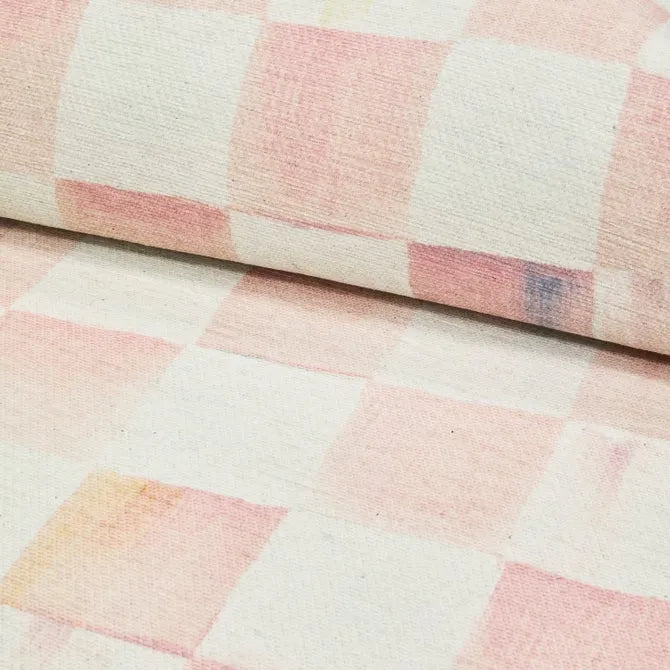 Rosy Checkered 2'6" x 10' Washable Runner