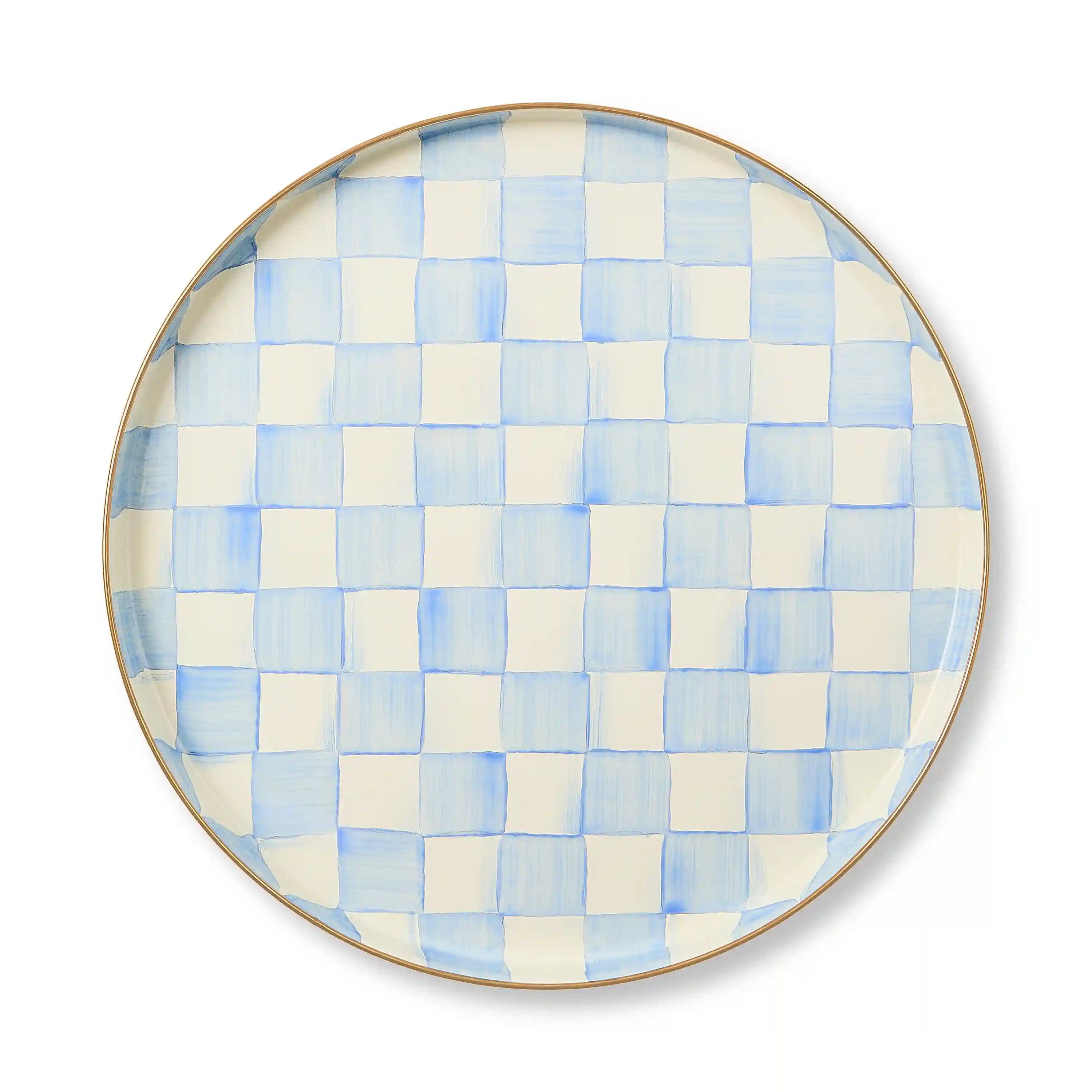 Emerald Check Round Tray