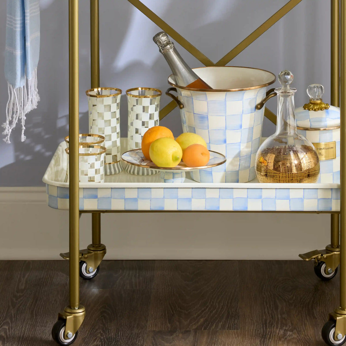 Royal Check Large Pedestal Platter
