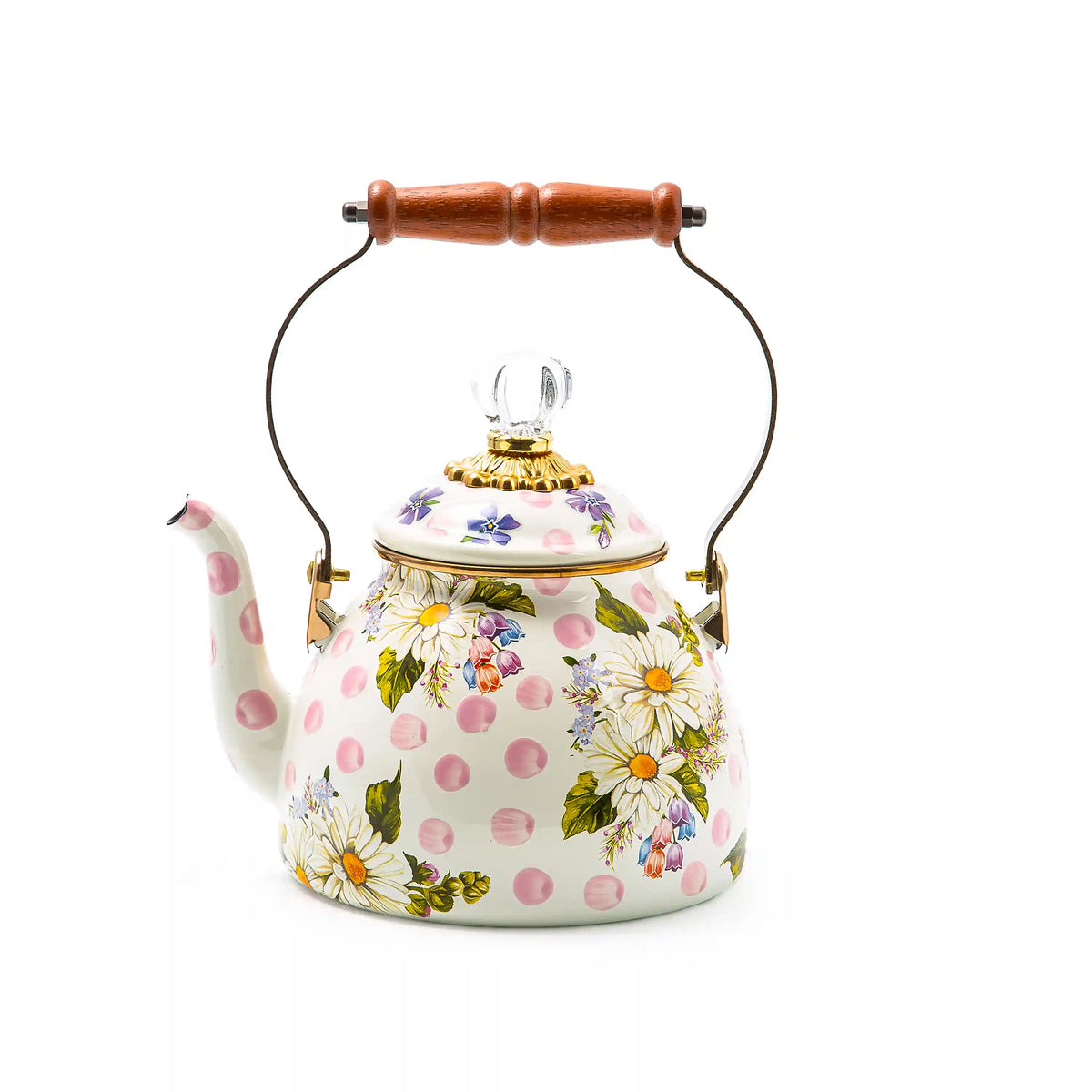 Wild Rose Brown 2 Quart Tea Kettle