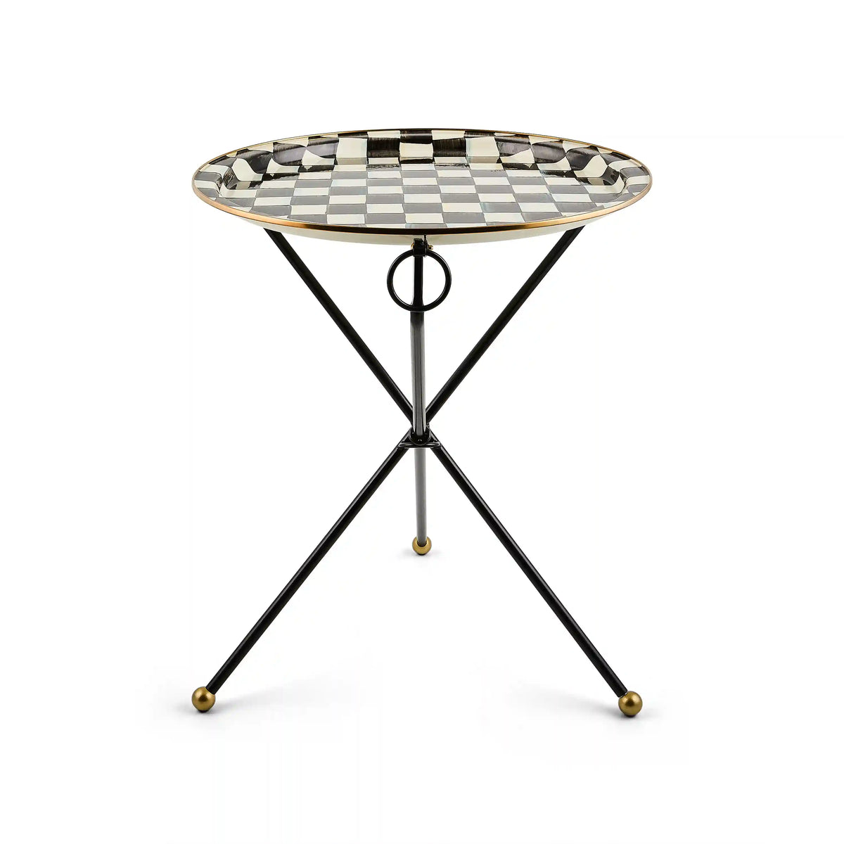 Rosy Check Enamel Tilt Accent Table