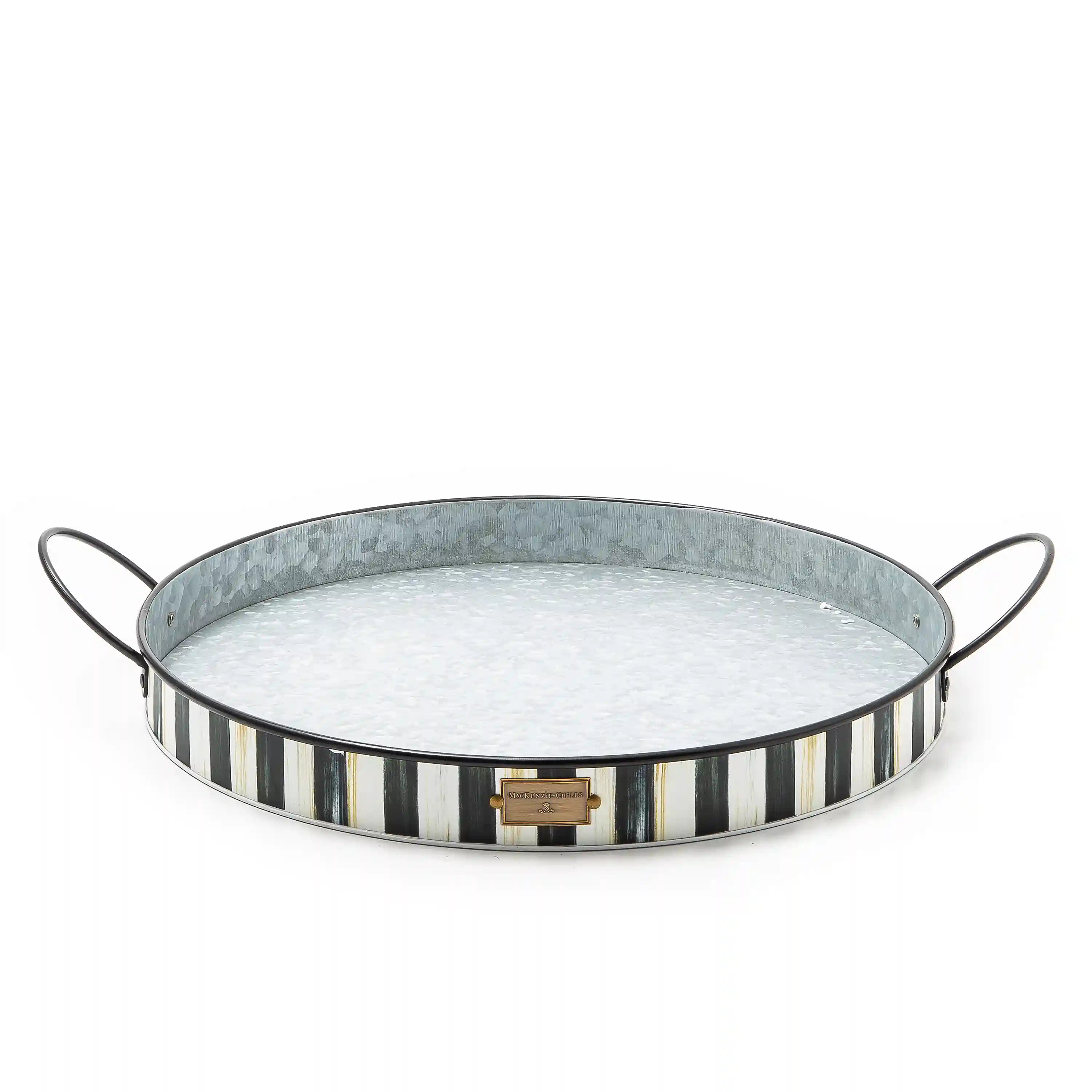 Violet Stripe Serving Trays, Set of 2