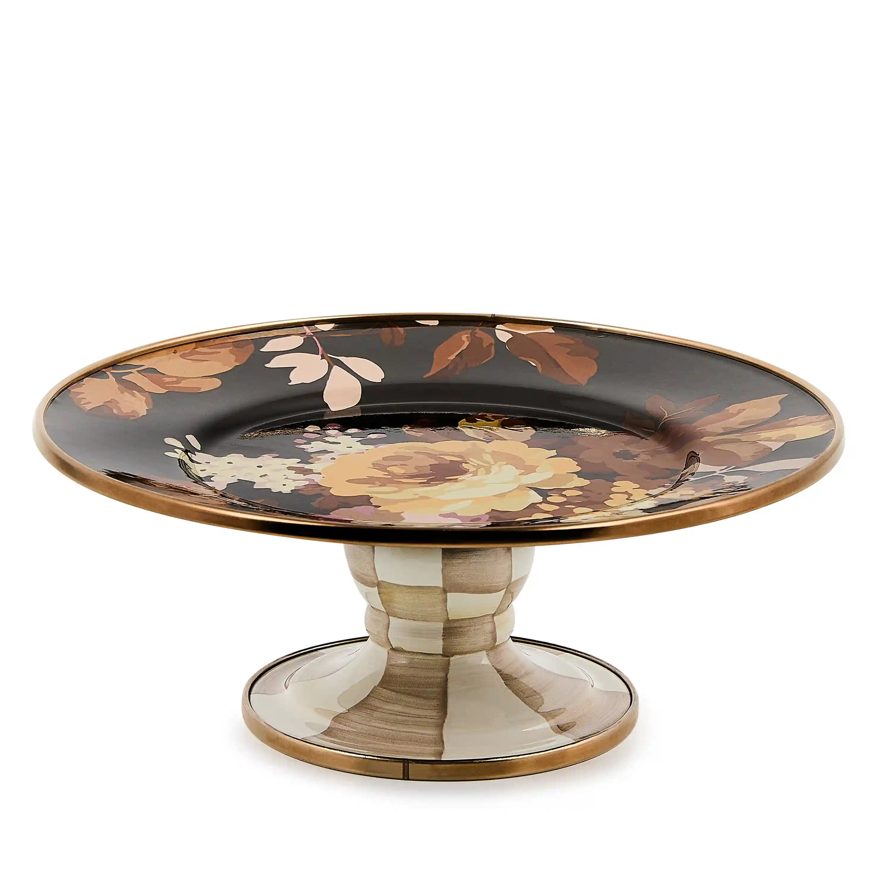Wild Rose Slate Large Pedestal Platter