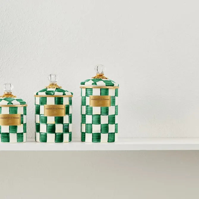 Emerald Check Large Canister