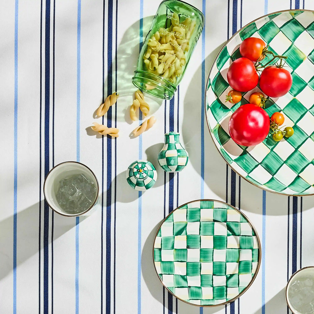 Mocha Check Large Salt & Pepper Shakers