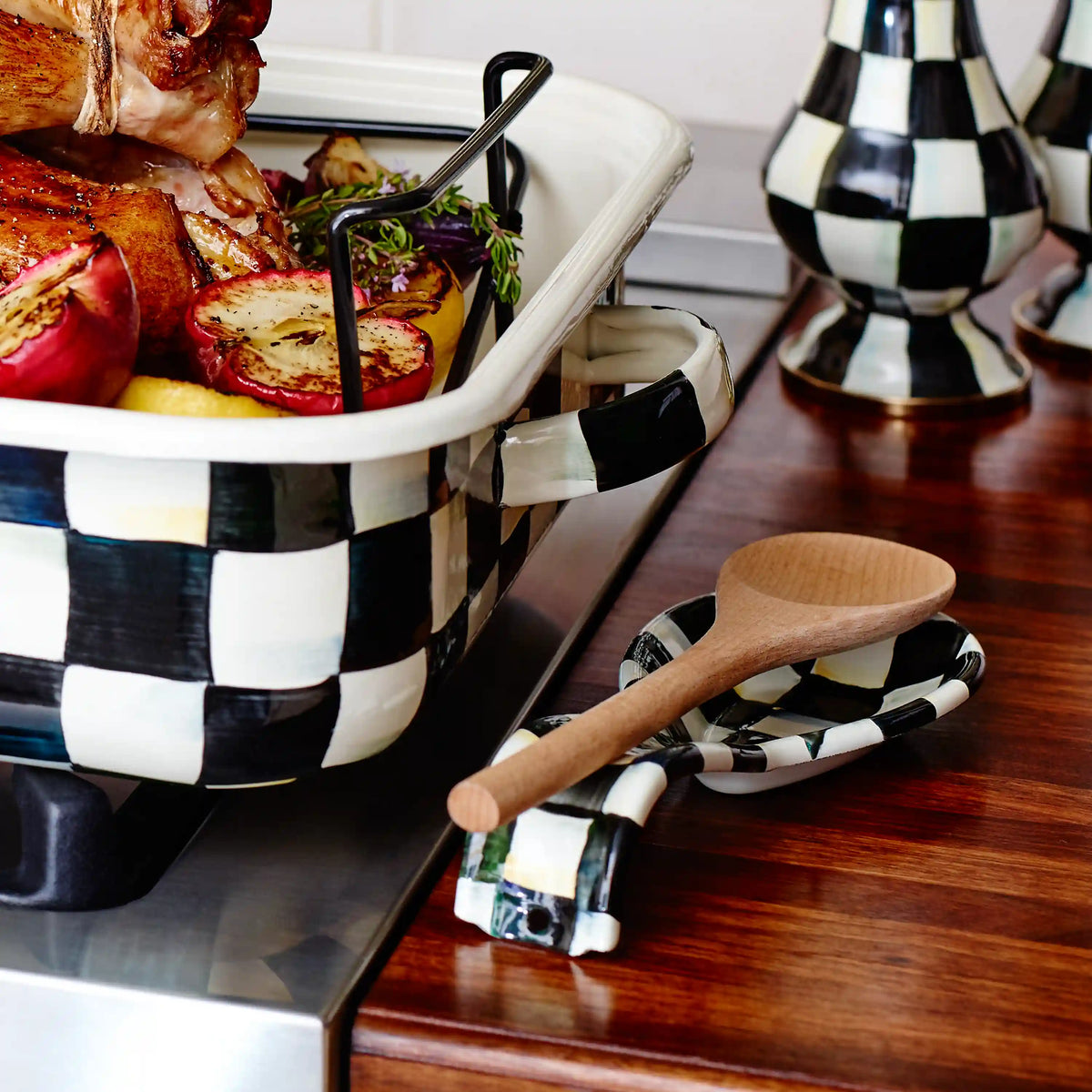 Violet Check Spoon Rest