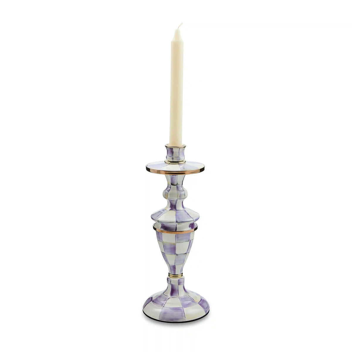 Mocha Check Medium Candlestick