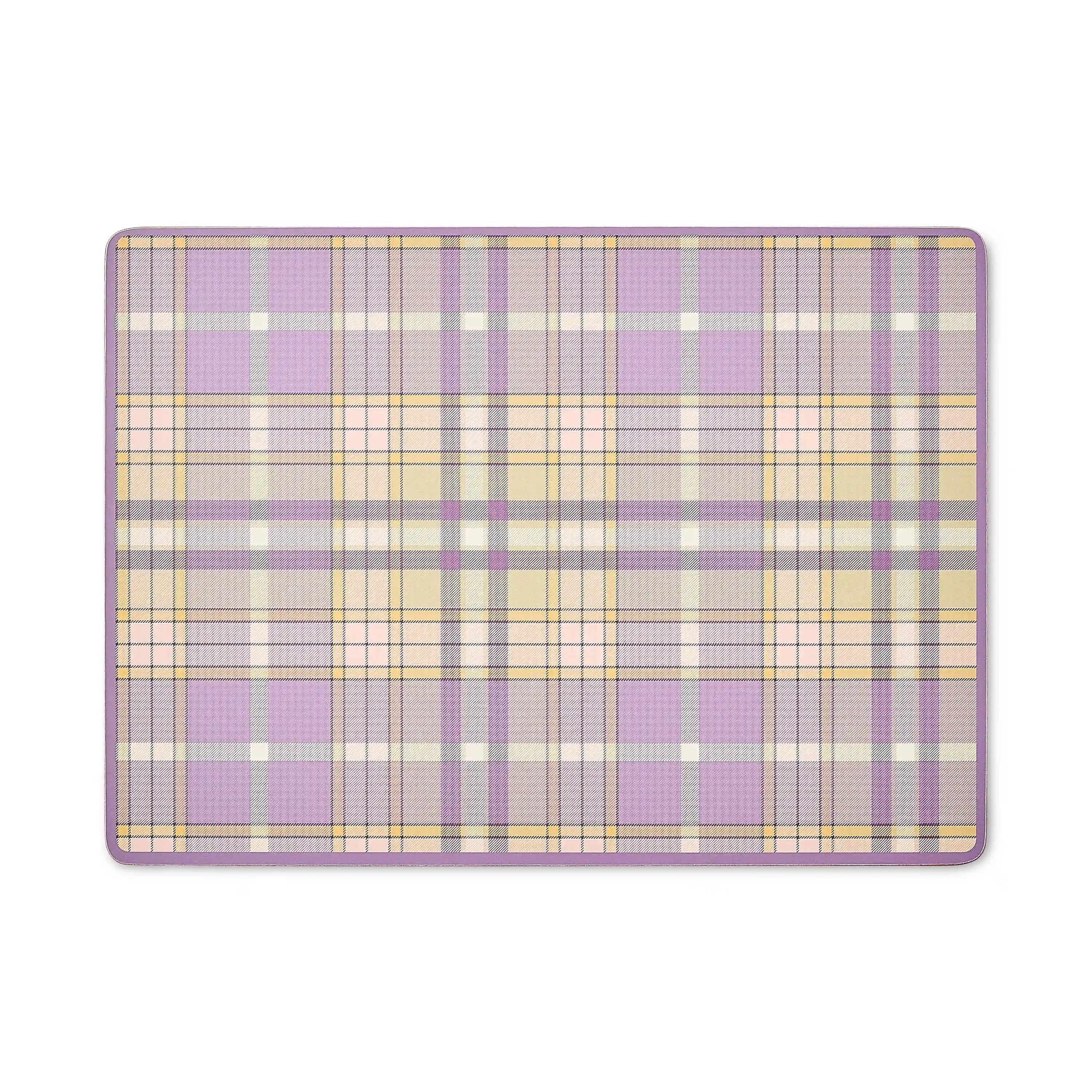 Violet Check Cork Back Placemats, Set of 4