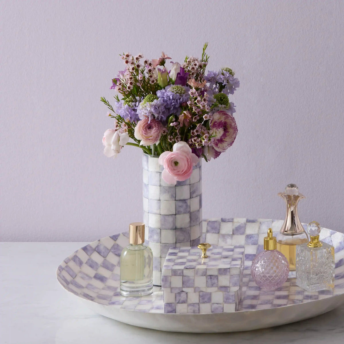 Courtly Check Capiz Vase
