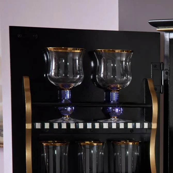Violet Check Wine Glass