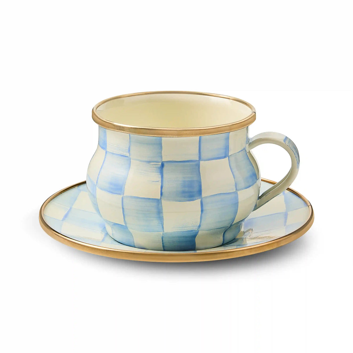 Mocha Check Teacup