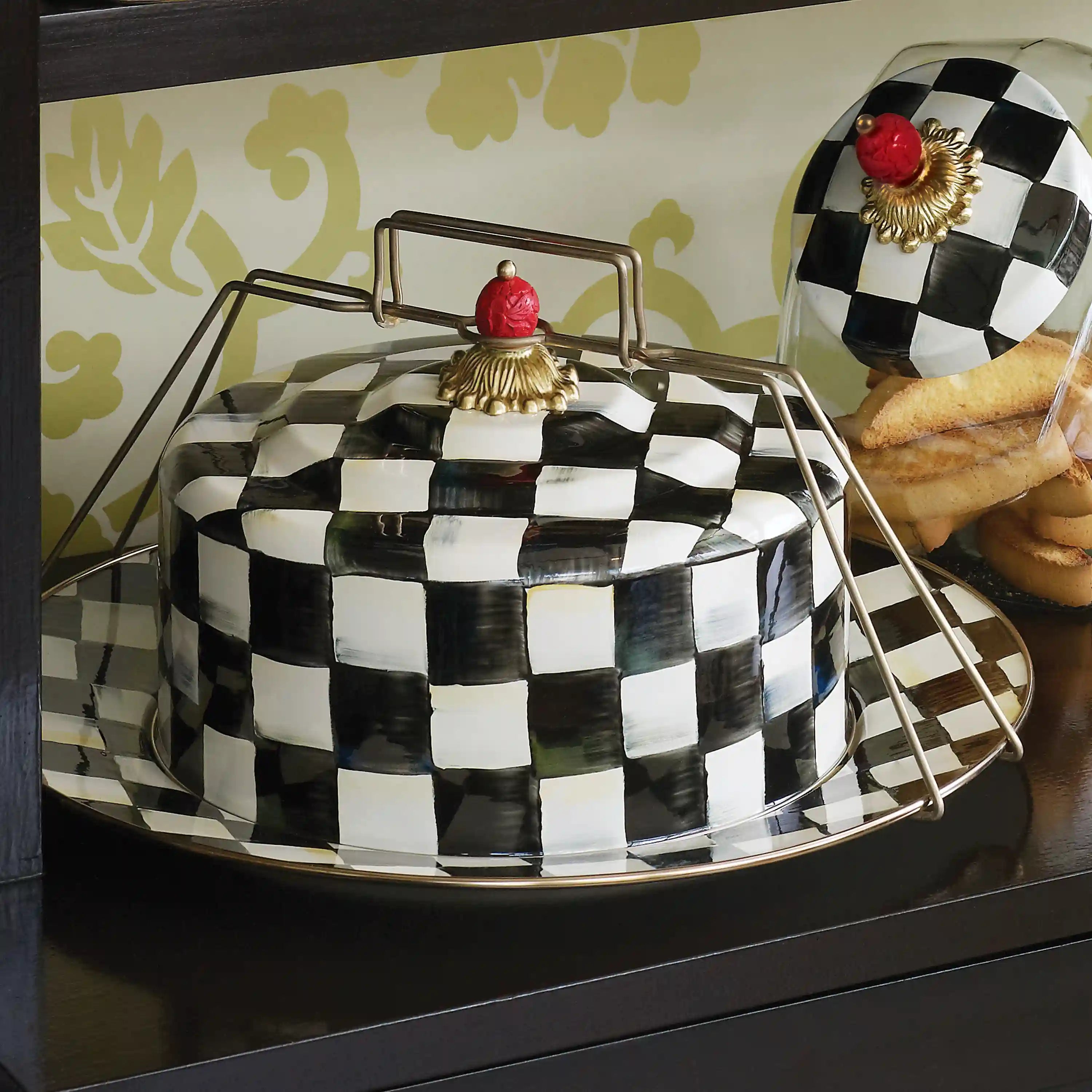 Emerald Check Cake Carrier