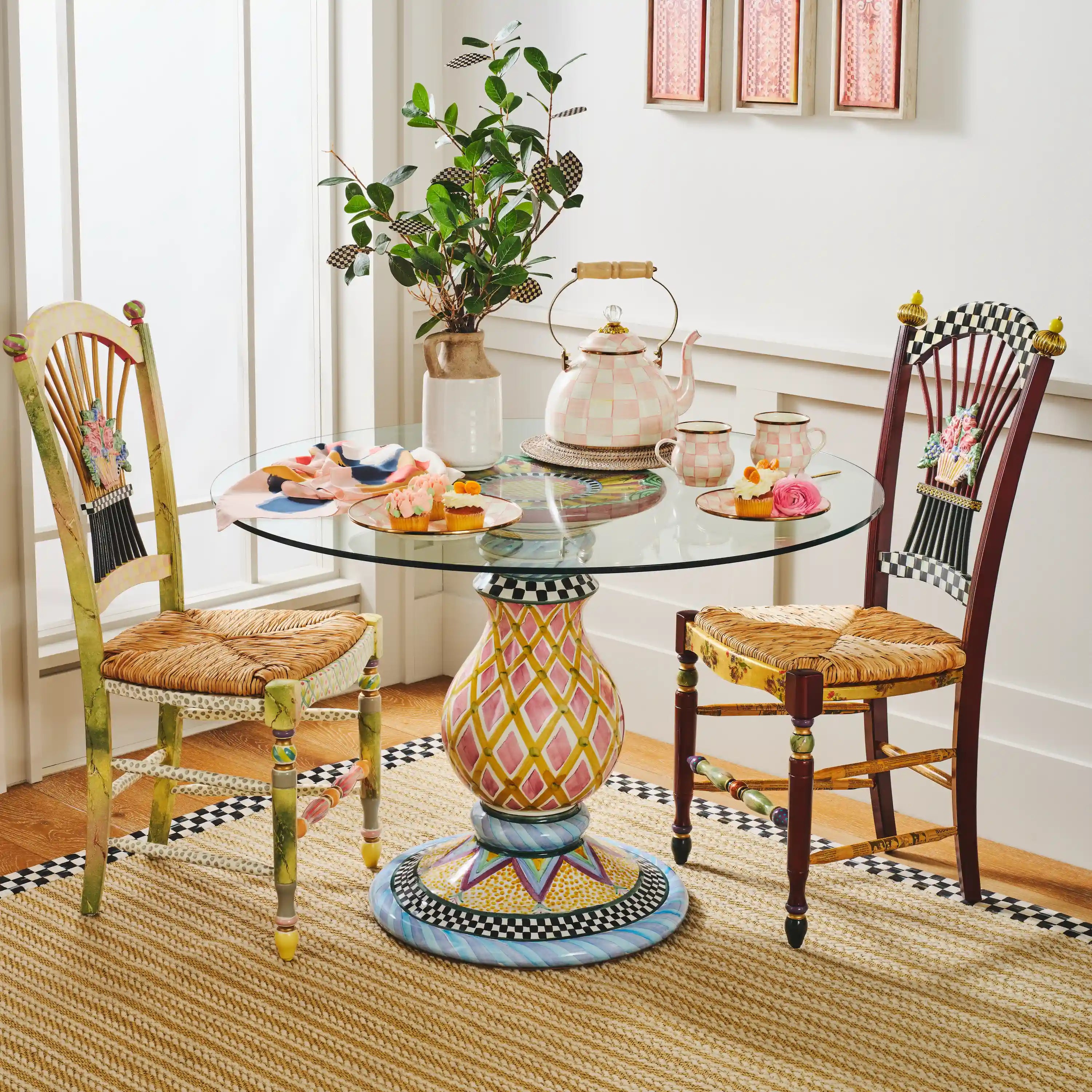 Rosy Check Ceramic Pedestal Table Base