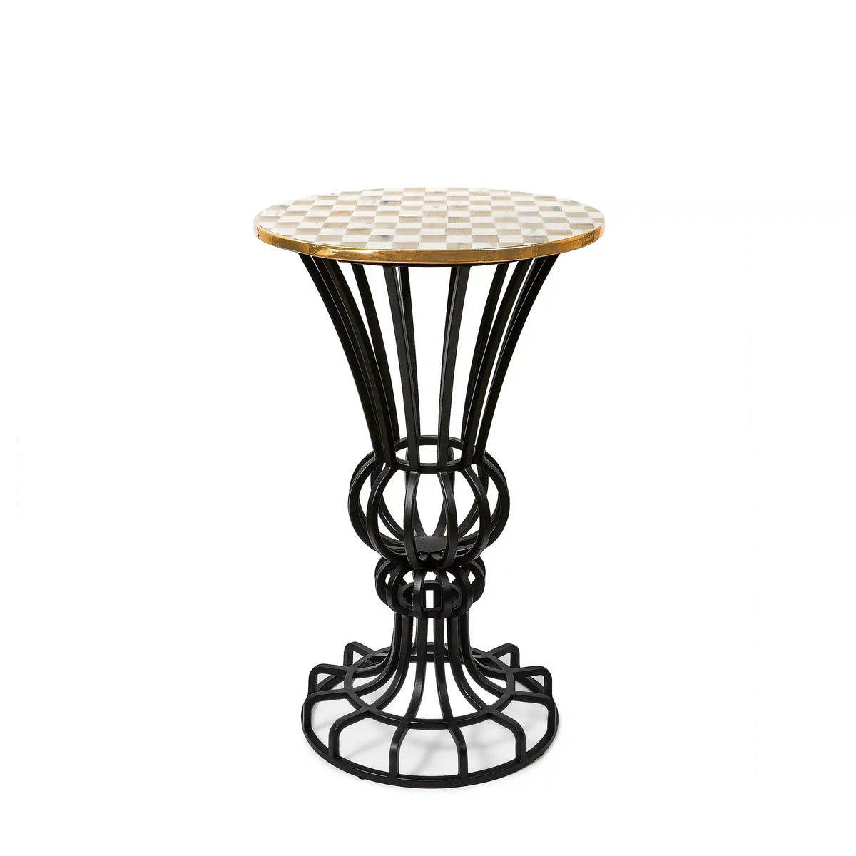Courtly Check Pedestal Accent Table