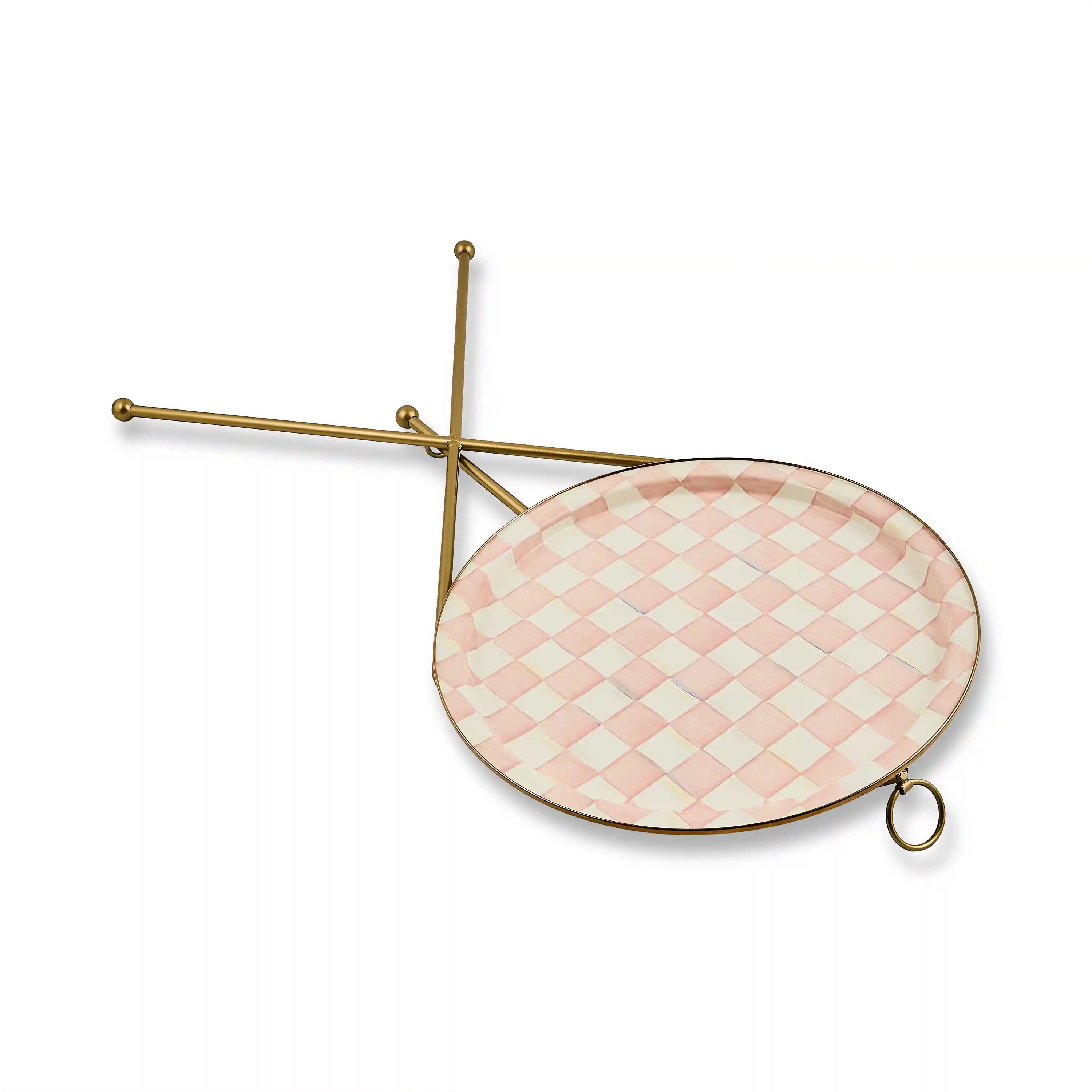 Courtly Check Enamel Tilt Accent Table