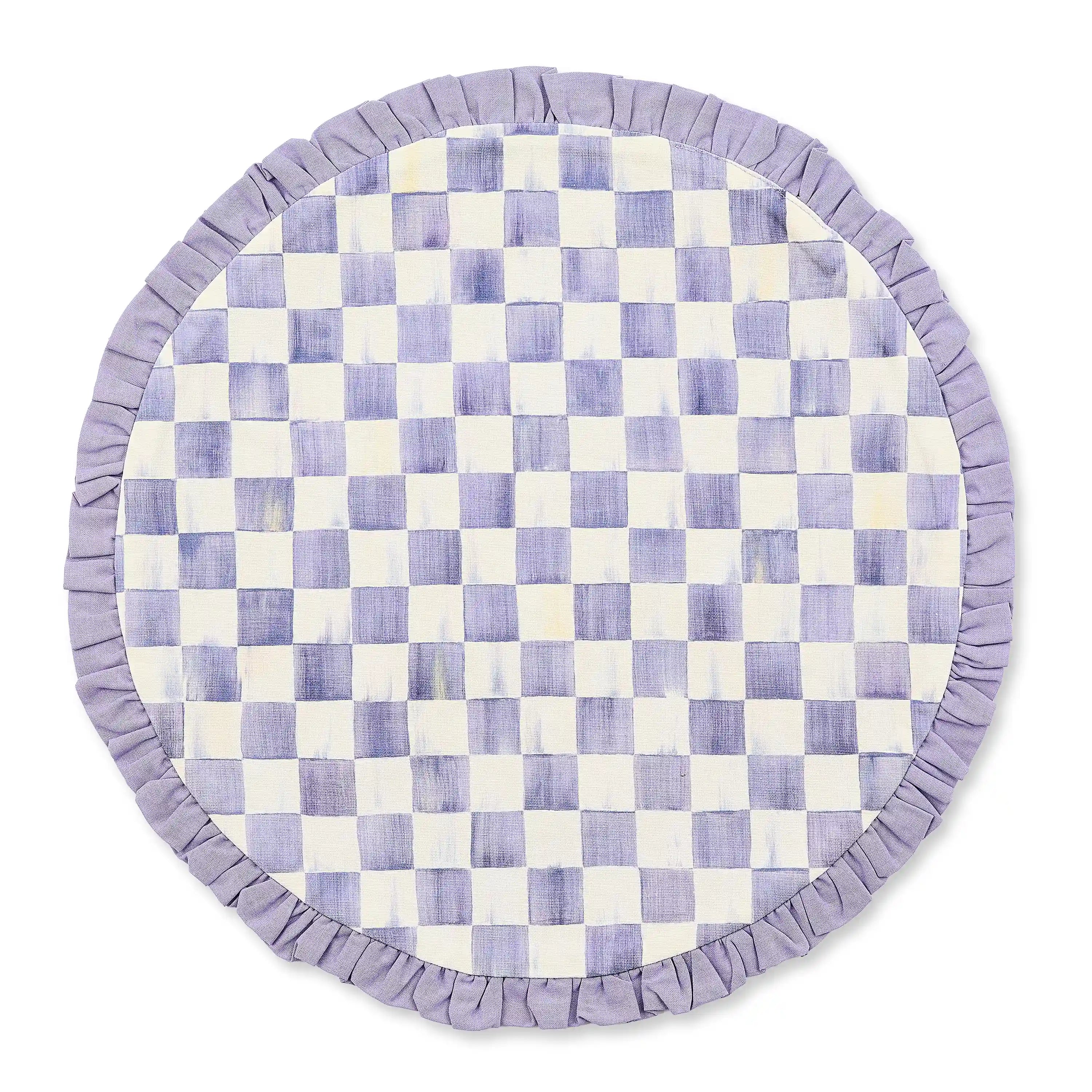 Mocha Check Round Placemat