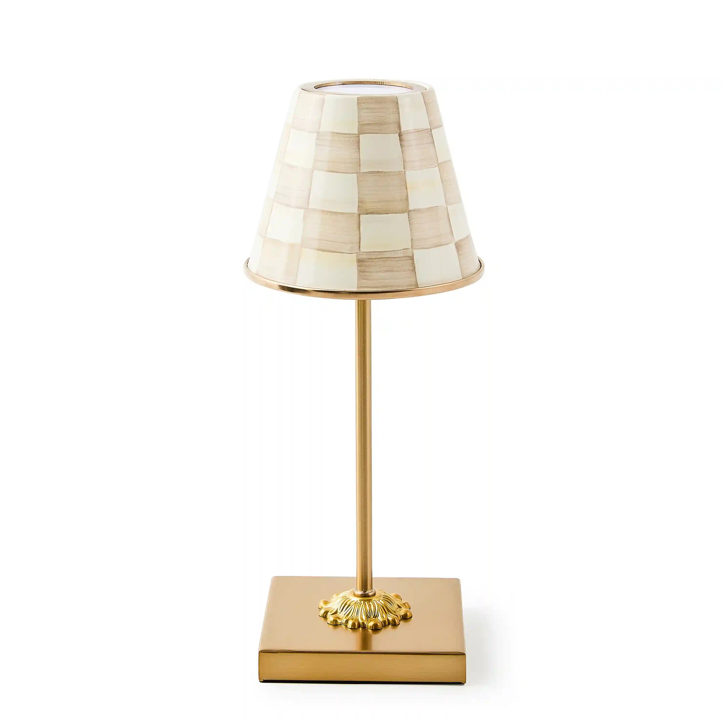 Sterling Check LED Rechargeable Cafe Table Lamp