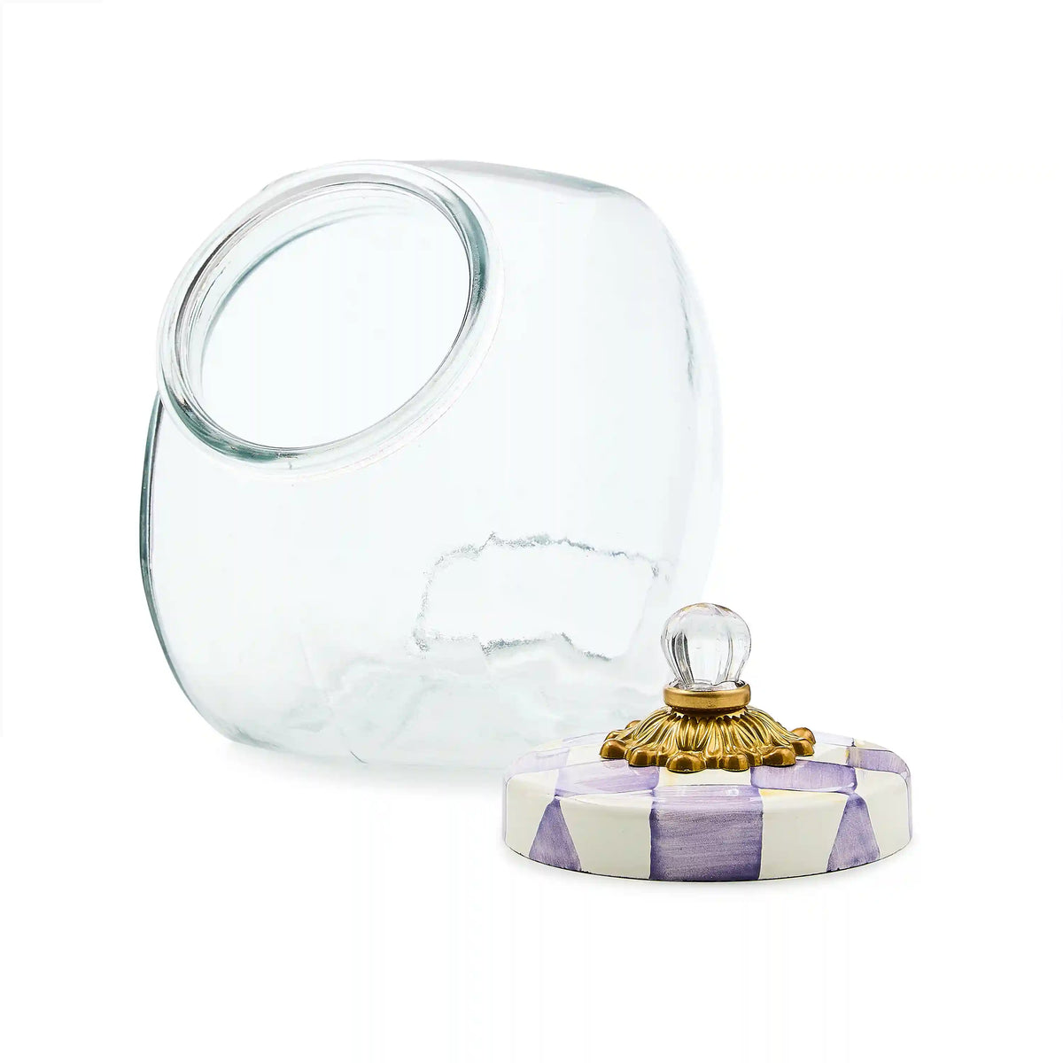 Cookie Jar with Mocha Check Lid