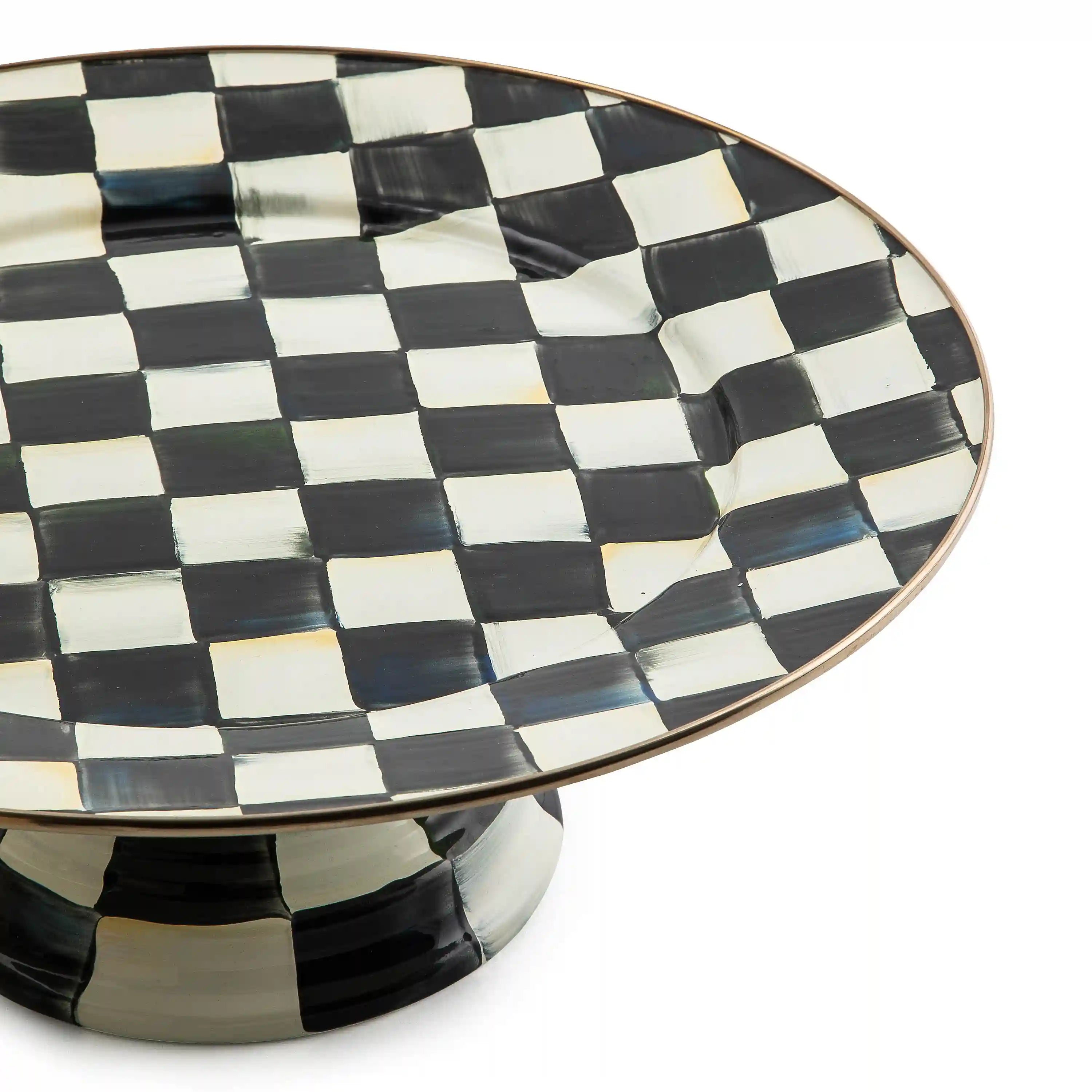 Sky Check Mini Pedestal Platter